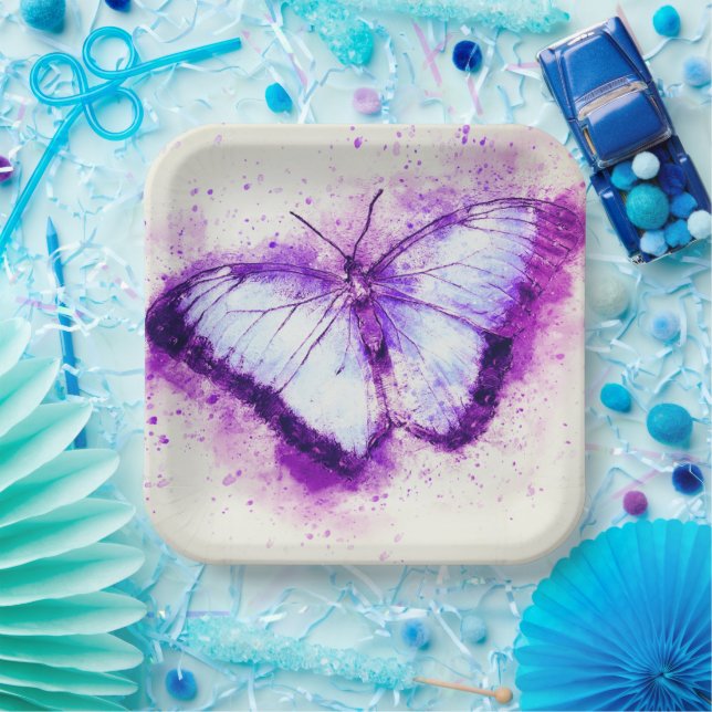 Plato De Papel Artsy Butterfly (Fiesta)