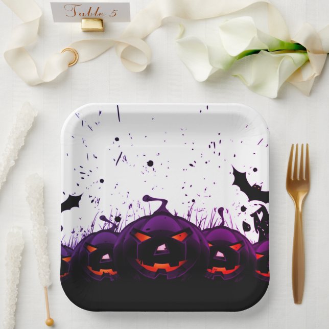 Plato De Papel Artsy Pumpkin (Boda)