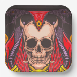 Plato De Papel Artsy Skull