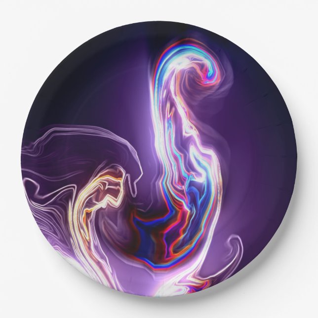 Plato De Papel Artsy Swirls (Anverso)