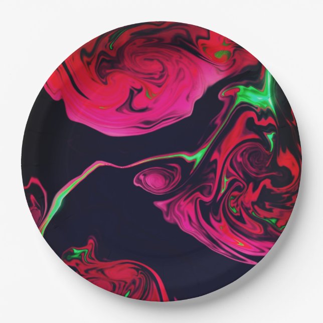 Plato De Papel Artsy Swirls (Anverso)