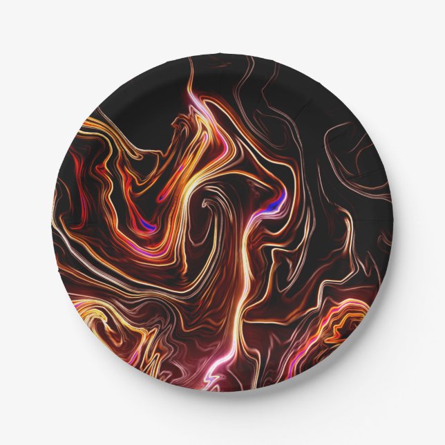 Plato De Papel Artsy Swirls (Anverso)