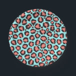 Plato De Papel Artsy Trendy Coral Mint Verde azulada Leopardo imp<br><div class="desc">Artsy, moderno, lindo, ondulado, naranja de coral de moda, verde azulado de menta y patrón de ilustracion de leopardo de las manos negro. ***NOTA DE DISEÑO IMPORTANTE: Para cualquier solicitud de diseño personalizado, como solicitudes de productos coincidentes, cambios de color, cambios de posición o cualquier otra solicitud de cambio, haga...</div>