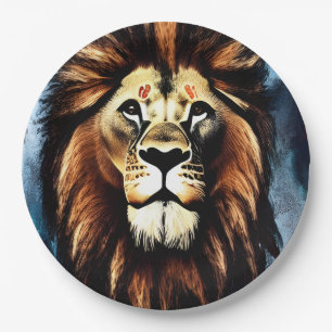 Plato De Papel Artsy Wild African Lion