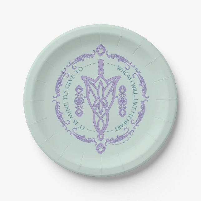 Plato De Papel ARWEN™ Evenstar Quote Graphic (Anverso)