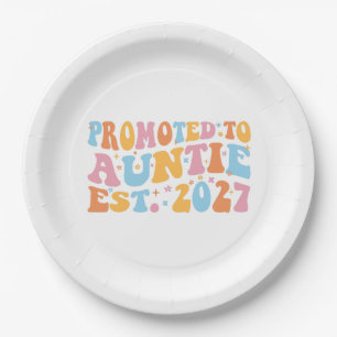 Plato De Papel Ascendida a Tía Est 2027 Nueva Tía