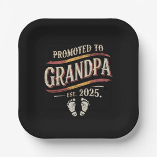 Plato De Papel Ascendido a Abuelo 2025 Abuelo est 2025 
