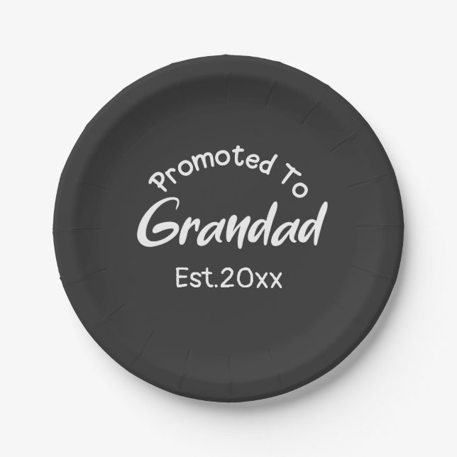 Plato De Papel Ascendido a Abuelo Personalizable (Anverso)