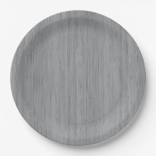Plato De Papel Ash Gray Bamboo Wood Grain Look