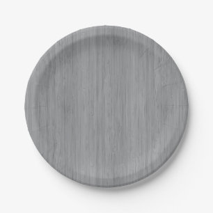 Plato De Papel Ash Gray Bamboo Wood Grain Look