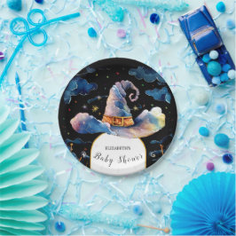 Plato De Papel Asistente sencillo editable Baby Shower Gorra