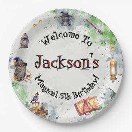 Plato De Papel Asistentes mágicos y brujas