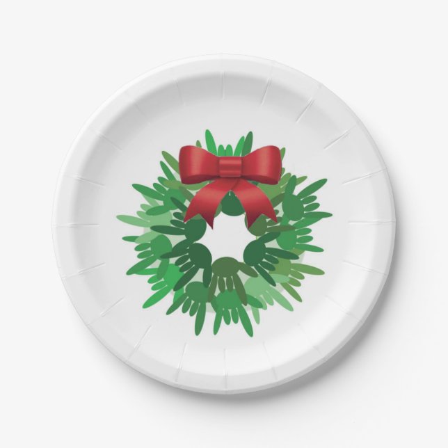 Plato De Papel ASL "I Love You" Christmas wreath (Anverso)