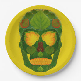 Plato De Papel Aspen Leaf Skull 9