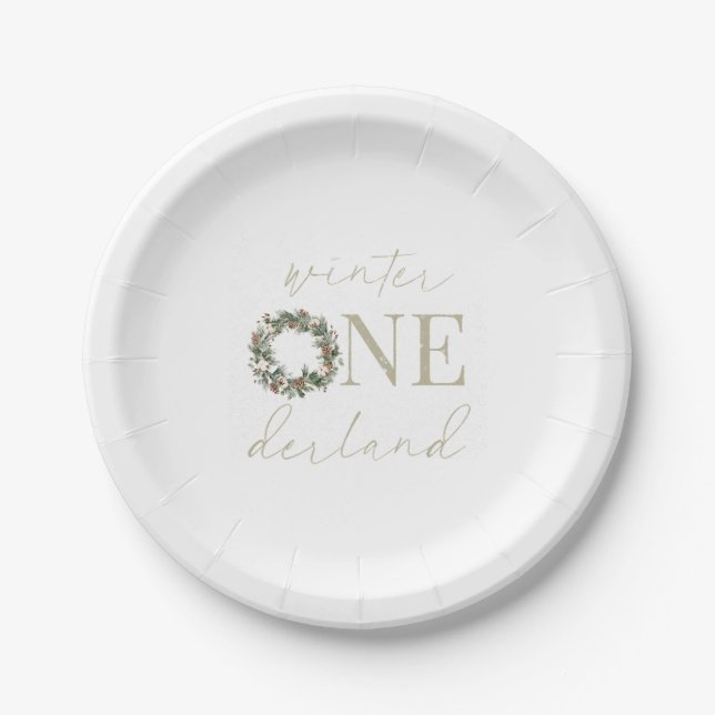 Plato De Papel ASPEN Winter ONEderland Paper Tableware (Anverso)