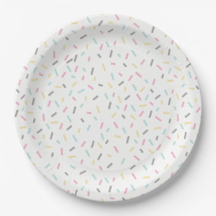 Plato De Papel Asperje las placas del fiesta (blancas)