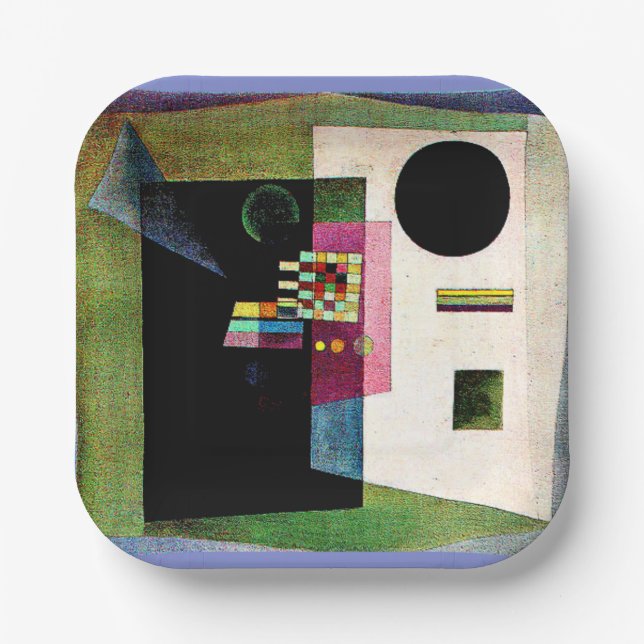 Plato De Papel Asserting, abstract painting by Kandinsky, (Anverso)