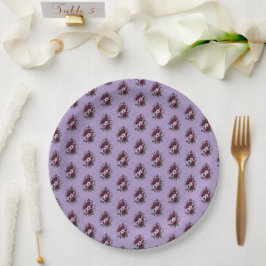 Plato De Papel Assiette en carton - Bouquet de Violettes