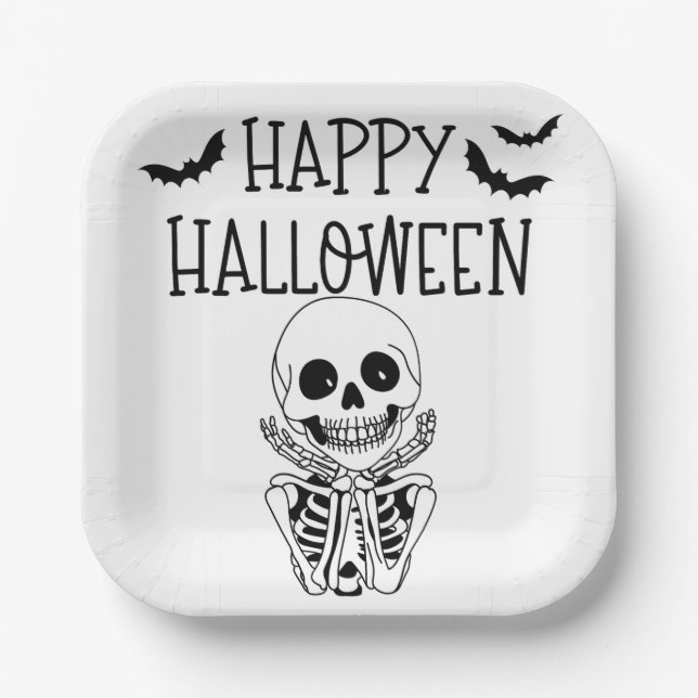 Plato De Papel Assiette en carton Happy Halloween (Anverso)