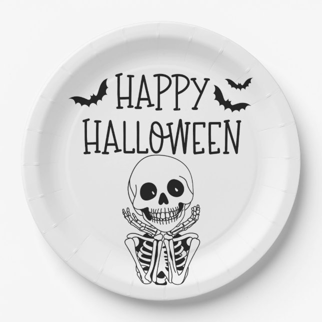 Plato De Papel Assiette en carton Happy Halloween (Anverso)