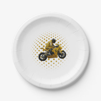 Plato De Papel Assiette en carton moto sportive