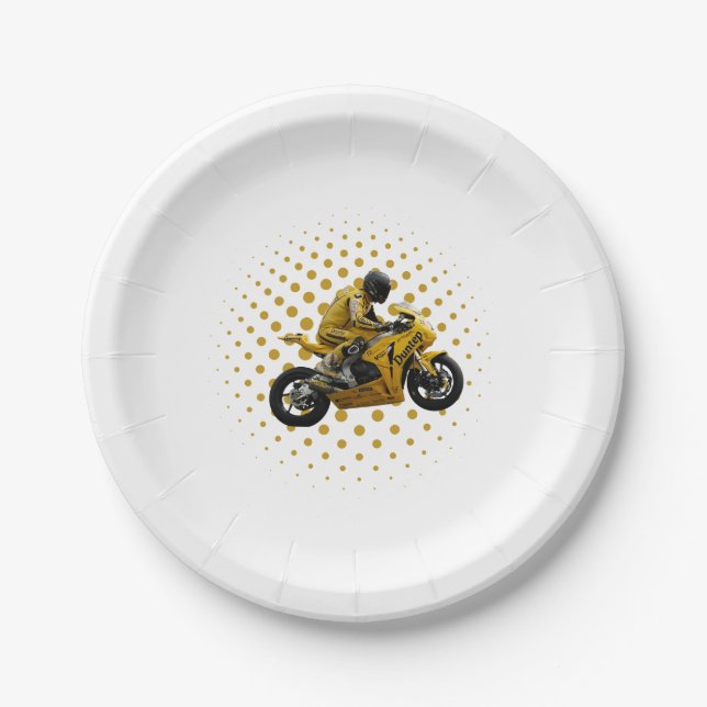 Plato De Papel Assiette en carton moto sportive (Anverso)
