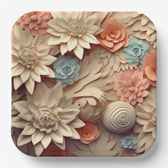 Plato De Papel Assiettes en carton Blossoming Beauty (Anverso)