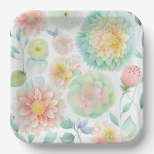 Assiettes en carton Fleur