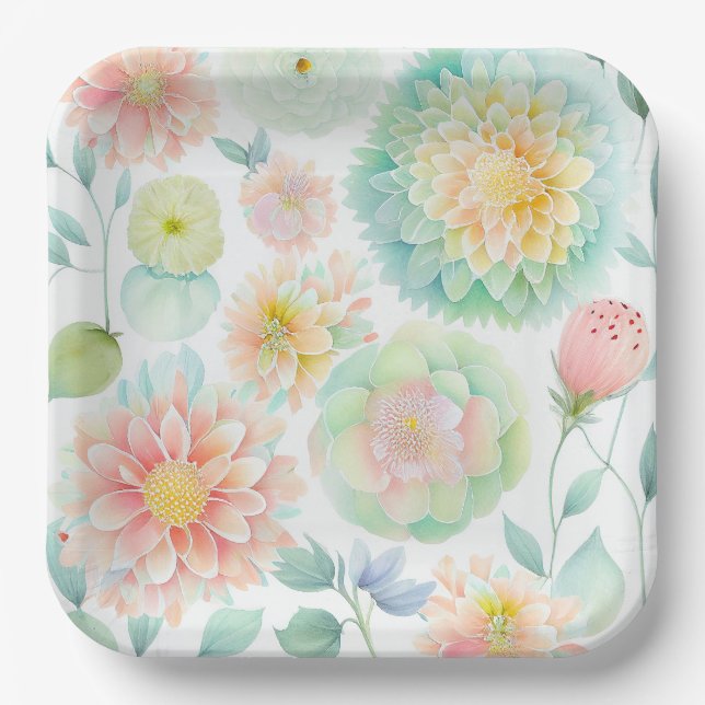 Plato De Papel Assiettes en carton Fleur (Anverso)