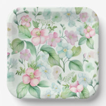 Assiettes en carton Fleur