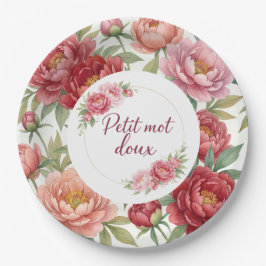 Plato De Papel Assiettes en carton florales pivoine – Décoration 