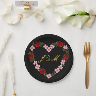 Plato De Papel Assiettes en carton noir mariage