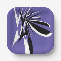 Assiettes en Carton Violettes au Design Graphique