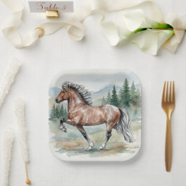 Plato De Papel Astrid Tolting Icelandic Horse watercolor