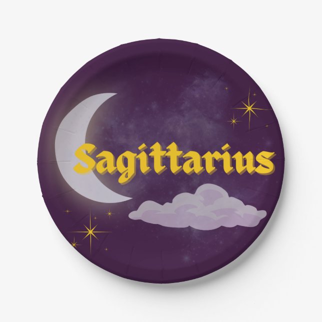 Plato De Papel Astrología de Estrellas de Nube Celestial Sagittar (Anverso)