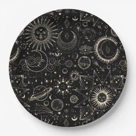 Plato De Papel astrología mágica tarot patrón celestial