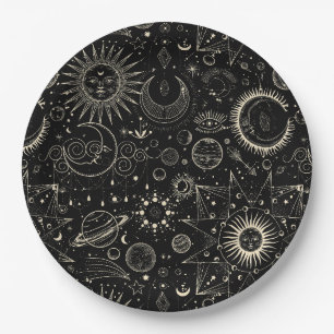 Plato De Papel astrología mágica tarot patrón celestial