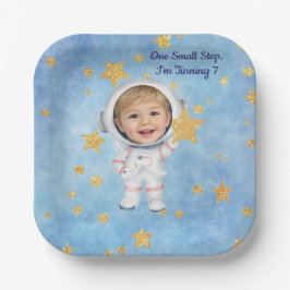 Plato De Papel Astronaut Little Star Birthday Party Plate