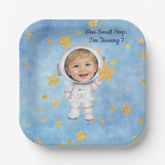 Plato De Papel Astronaut Little Star Birthday Party Plate