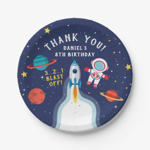 Plato De Papel Astronauta Aniversario del Espacio Ultraterrestre