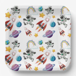 Plato De Papel Astronauta Espacial