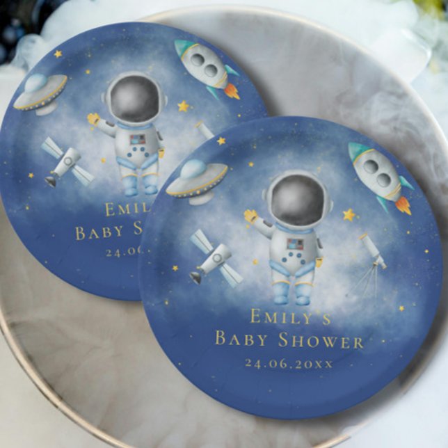 Plato De Papel Astronauta espacial Boy cohetes de estrellas Baby  (Subido por el creador)