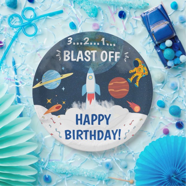 Plato De Papel Astronauta Fiesta Cute tema Cumpleaños (Fiesta)