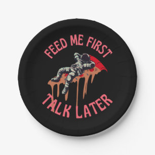 Plato De Papel Astronauta Pizza Space Funny