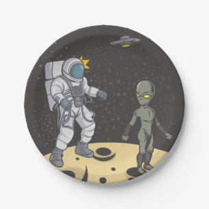 Plato De Papel Astronauta y extranjera