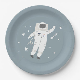 Plato De Papel Astronauta y fiesta de cumpleaños espacial Stars