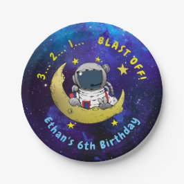 Plato De Papel Astronauta y luna