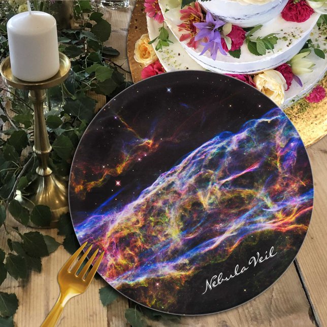 Plato De Papel Astronomía y velo nebulosa, Hubble / Galaxia (Subido por el creador)