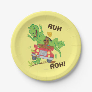 Plato De Papel Ataque de Scooby-Doo T-Rex