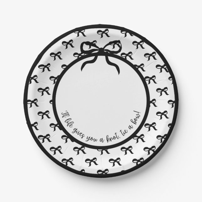 Plato De Papel Atar un arco (arcos grandes) 9" Placa (Anverso)